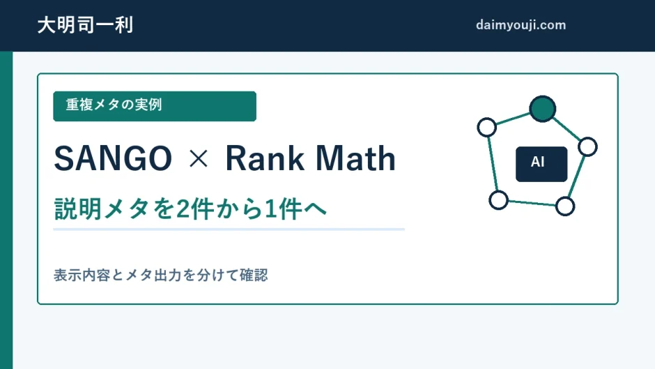 SANGOとRank Mathの重複メタを解消｜説明文2件から1件の実例