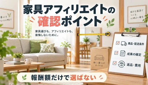 家具・インテリアアフィリエイトの始め方｜商品・搬入・成果条件の確認