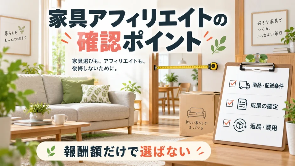 家具・インテリアアフィリエイトの始め方｜商品・搬入・成果条件の確認
